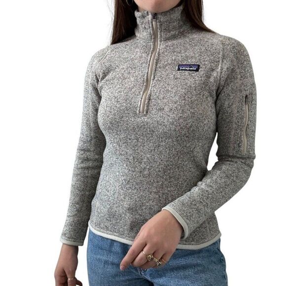 Patagonia Better Sweater Womens Gray Quarter Zip Jacket Sweatshirt Sz S - Picture 1 of 6